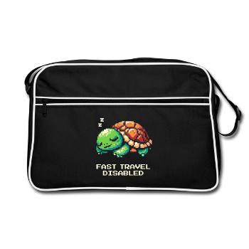 Voyage rapide désactivé | Tortue - Sac Retro - noir/blanc - Devant