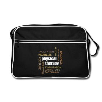 Nuage de mots en physiothérapie : Mobilisation - Sac Retro - noir/blanc - Devant