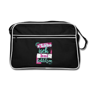 S'lebe isch koi Schlotzer - Retro Tasche - Schwarz/Weiß - Vorne