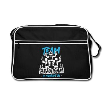 Bachelor Party Men T-Shirt JGA Polterer - Retro Bag - black/white - Front