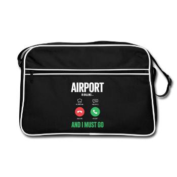 Appels drôles de vacances à l’aéroport et je dois - Sac Retro - noir/blanc - Devant