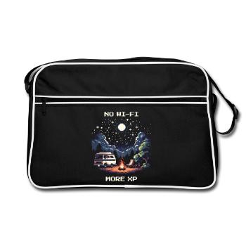Pas de Wi-Fi, plus d’XP | Van Life Freedom - Sac Retro - noir/blanc - Devant