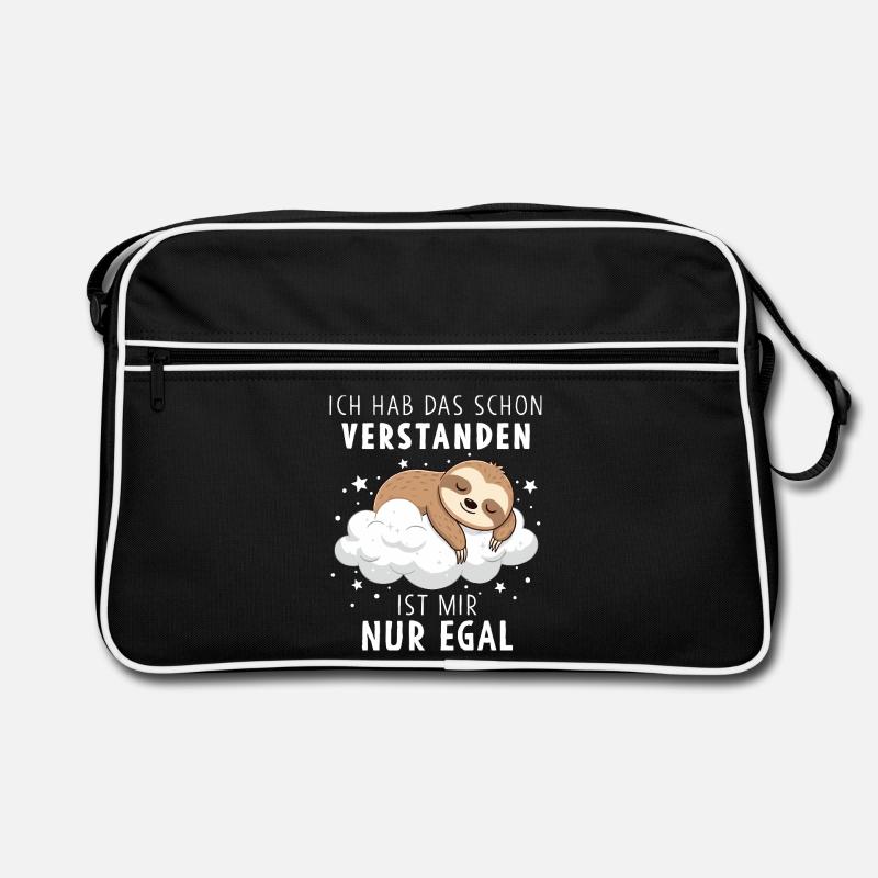 I got that, I just don't care Sloth - Retro Bag - black/white