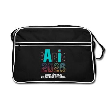 Abitur 2026 - KI AI Spruch Abi 2026 - Abitur motto - Retro Bag - black/white - Front