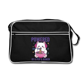 Propulsé par K-Pop et Ramen Kpop Anime de musique coréenne - Sac Retro - noir/blanc - Devant