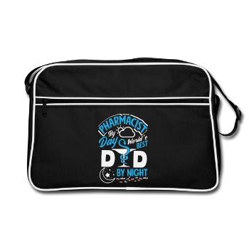 Pharmacien le jour Père la nuit Père Pharmacie - Sac Retro - noir/blanc - Devant
