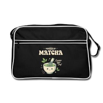 Powered By Matcha Energize Your Day Matcha Tea - Retro Bag - black/white - Front