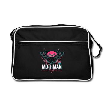 Mothman Retro Synthwave Cryptid Urban Legend 80s - Retro Bag - black/white - Front