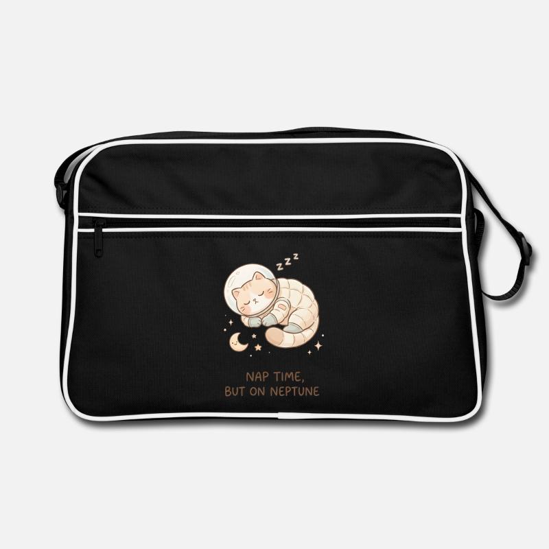 Nickerchen Neptun | Süße Space Katze Retro Tasche