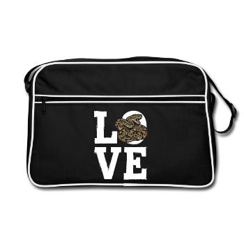 King Python Snakes LOVE Terrarium Python - Retro Bag - black/white - Front