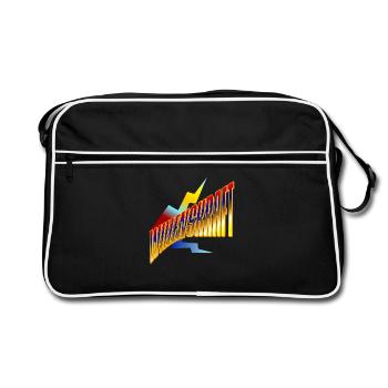Wullenkraft Neon Retro Logo - Retro Tasche - Schwarz/Weiß - Vorne
