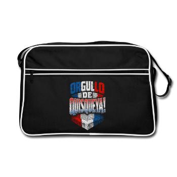 Dominikanisch Orgullo De Quisqueya - Retro Tasche - Schwarz/Weiß - Vorne