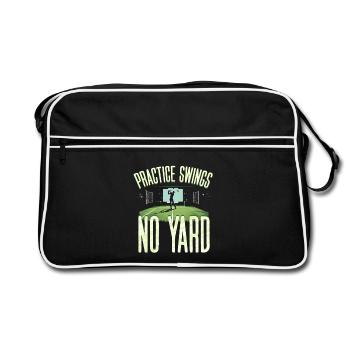 Golf Simulator Practice Swings No Yard - Retro Bag - black/white - Front