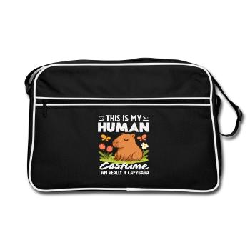 Costume humain Je suis un capybara - Sac Retro - noir/blanc - Devant