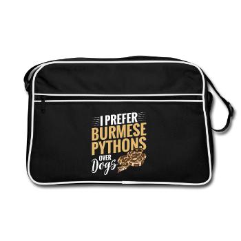  Burmese Python Stuff Reptile Foos Snake Owner - Retro Bag - black/white - Front