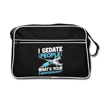 Anesthésiste : Quel est votre superpouvoir Anesthésie - Sac Retro - noir/blanc - Devant