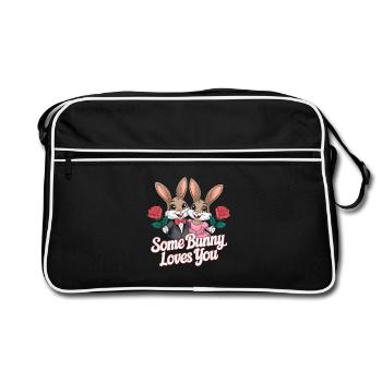 Un lapin t’aime Couple de lapins adore - Sac Retro - noir/blanc - Devant