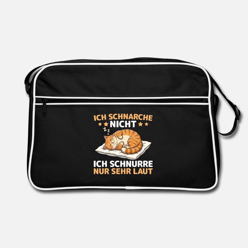 Sleeping Cat Tired Pet Cuddling Retro Bag