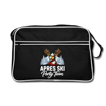 Équipe de la fête d’après-ski - Sac Retro - noir/blanc - Devant
