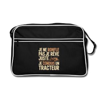 Tractor dream, proud driving - Retro Bag - black/white - Front