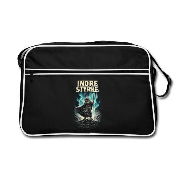 Skandinavisch Wikinger Indre Styrke - Retro Tasche - Schwarz/Weiß - Vorne