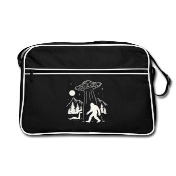 Vaisseau OVNI Sasquatch d’abduction extraterrestre Bigfoot - Sac Retro - noir/blanc - Devant