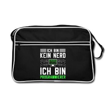 Computer ICH BIN KEIN NERD ICH BIN PROGRAMMIERER - Retro Tasche - Schwarz/Weiß - Vorne