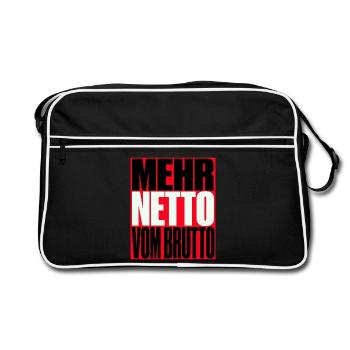 Plus de revenus nets à partir des chiffres bruts - Sac Retro - noir/blanc - Devant