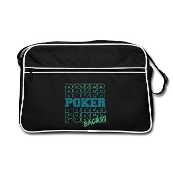 Poker Badass Typo Dégradé - Sac Retro - noir/blanc - Devant