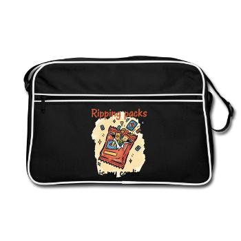Déchirer les packs est mon booster cardio pour les cartes à collectionner - Sac Retro - noir/blanc - Devant