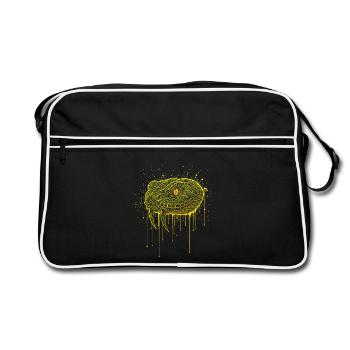 Golden Viper Snake Head - Retro Bag - black/white - Front