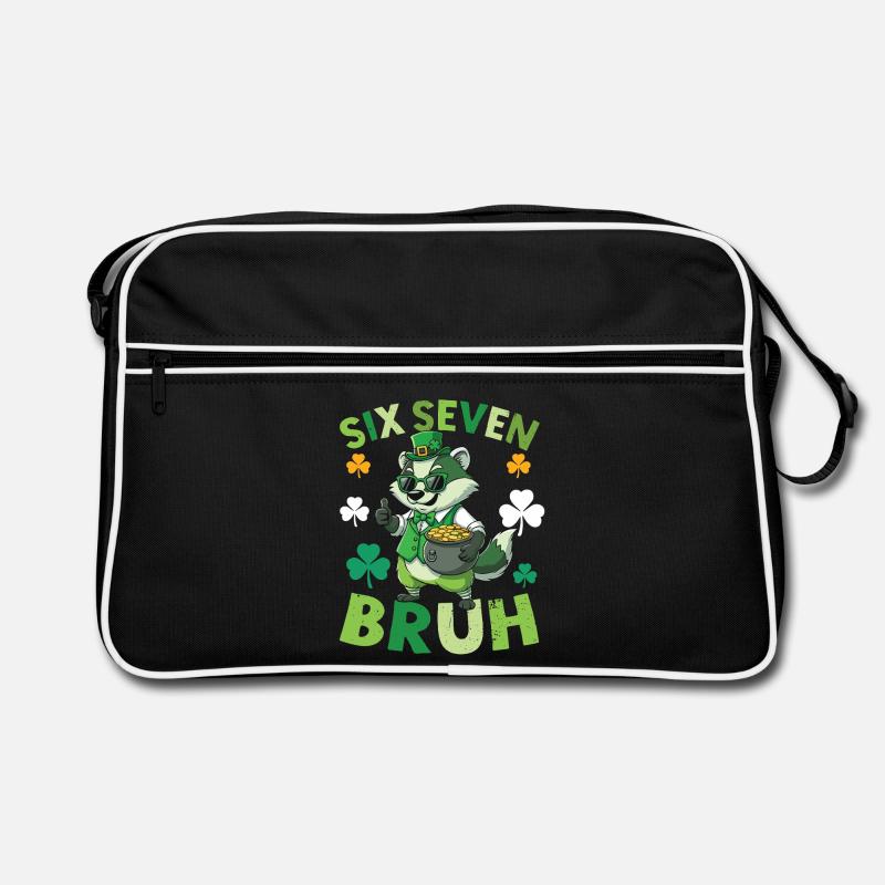 St. Patrick's Day Waschbär Retro Tasche