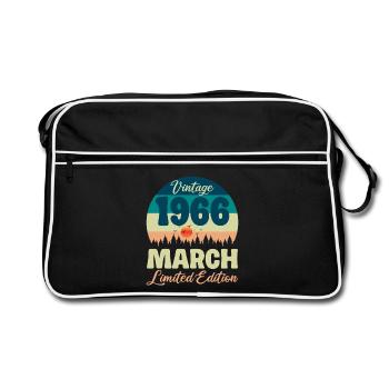 Vintage March 1966 60 Year Anniversary Gift - Retro Bag - black/white - Front