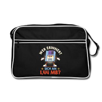 Computer WER ERINNERT SICH AN 1.44 MB? LUSTIG - Retro Tasche - Schwarz/Weiß - Vorne