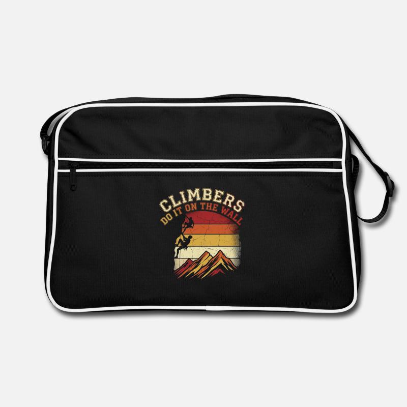 Climbers Do It On The Wall Klettern Berge Retro Retro Tasche