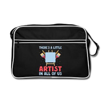Artist Painter Graphic Little Artist In All Of Us - Retro Tasche - Schwarz/Weiß - Vorne