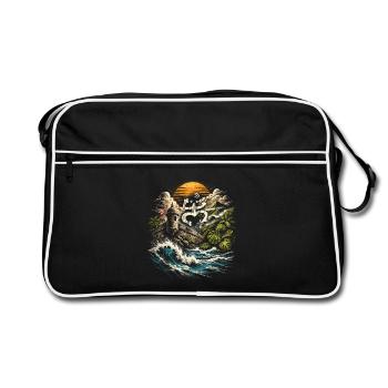 Puerto Rico Boricua - Retro Tasche - Schwarz/Weiß - Vorne