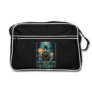 Diver Recreational Diving Air Consumption Tells A Story - Retro Bag - black/white - Front