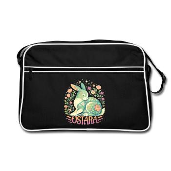 Bénédictions d’Ostara Joyeuses Pâques Lapin Ostara - Sac Retro - noir/blanc - Devant