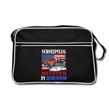 CHASSE-NEIGE MAÎTRE RETRAITÉ Fun - Sac Retro - noir/blanc - Devant