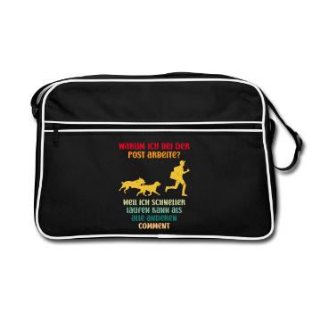 POURQUOI JE TRAVAILLE AU POS ? PARCE QUE - Sac Retro - noir/blanc - Devant