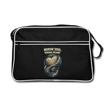 Cœur viking nordique viking de Soul nordique - Sac Retro - noir/blanc - Devant