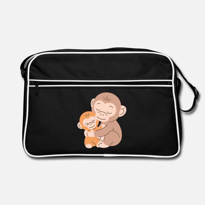 Les singes s’embrassent : Mère et Bébé Sac Retro