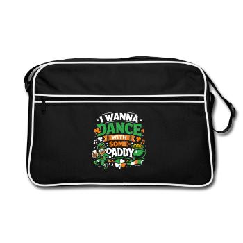 I wanna dance with Some-Paddy | St Patrick's Day - Retro Tasche - Schwarz/Weiß - Vorne