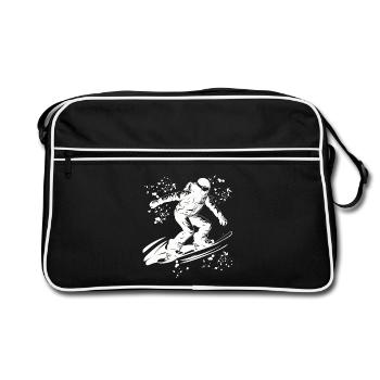 Snowboarder Snowboarding Snowboard - Retro Bag - black/white - Front