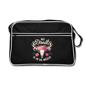 Trachtenshirt Damen Trachten T-shirt Dirndl Tenue - Sac Retro - noir/blanc - Devant