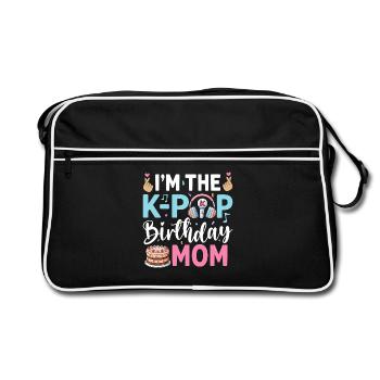 Je suis la maman d’anniversaire K-Pop - Sac Retro - noir/blanc - Devant