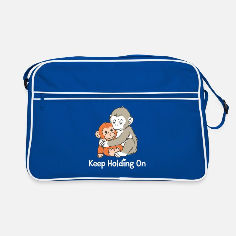 Halt die Affenumarmung fest Retro Tasche