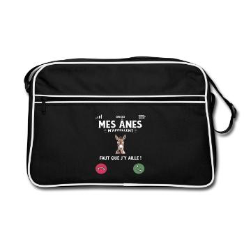I don't have time my donkeys call me humor - Retro Bag - black/white - Front