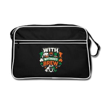 Avec ou sans Brew | La Saint-Patrick - Sac Retro - noir/blanc - Devant